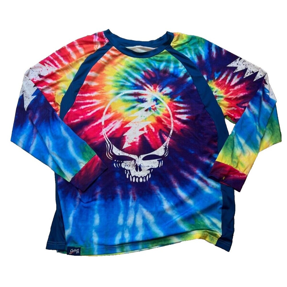 Grateful Dead UPF 50 FAST DRY LONG SLEEVE TIE DYE LOOSE FIT MENS XL FAST SHIP